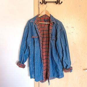 vintage flannel lined denim jacket